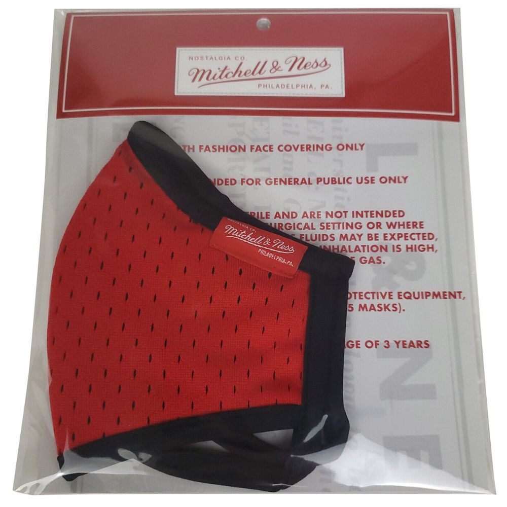 Mitchell & Ness‎ Red Jersey Face Mask Antibacterial UV Protection Adjustable NWT